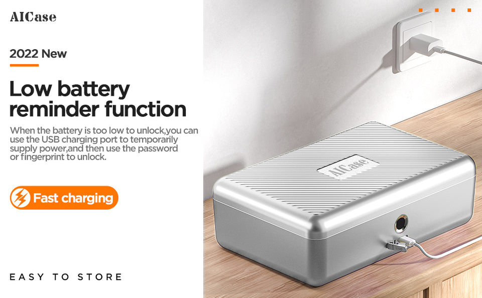 Biometric fingerprint safe home cash jewelry safe storage box file confidentiality hidden safe cosmetic box