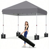 10x10 FT Pop Up Canopy Tent with 3 Adjustable Heights – Outdoor Sun Shade Shelter, 4 Sandbags & Carry Bag, for Parties & Events