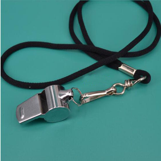 Metal Referee Whistle, Whistle with Hanging Rope, Sports Whistle, for Sports Competitions, Signaling, Loud Outdoor Survival