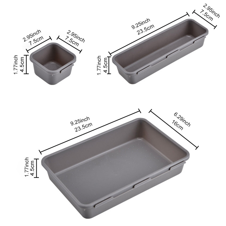 Closet  Cover Storage Drawer Storage Box Kitchen Bathroom Storage Trays Sundries Jewellery Holder 8pc/set Make Up Organizer Box