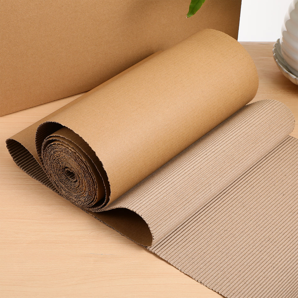 12 Single Sided Beige Kraft Paper Corrugated Cardboard Roll Wrapping Materials Gift Boxes Diy Sheets Mailing Inserts Packaging