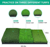 Golf Hitting Mat, Thickened Golf Practice Mat for Indoor Outdoor Training, Swing Path Hitting Turf Mat with Non-Slip Rubber Back