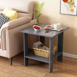 Wooden Double Layers Side Table Small Table Sofa Side Table Home Living Room Small Apartment Coffee Table Bedside Rack