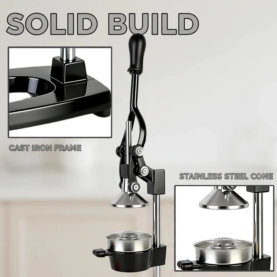SAEIV Cast Iron Citrus Juicer Manual Juice Press for Commercial Use Heavy-Duty Countertop Press for Fresh Orange Juice