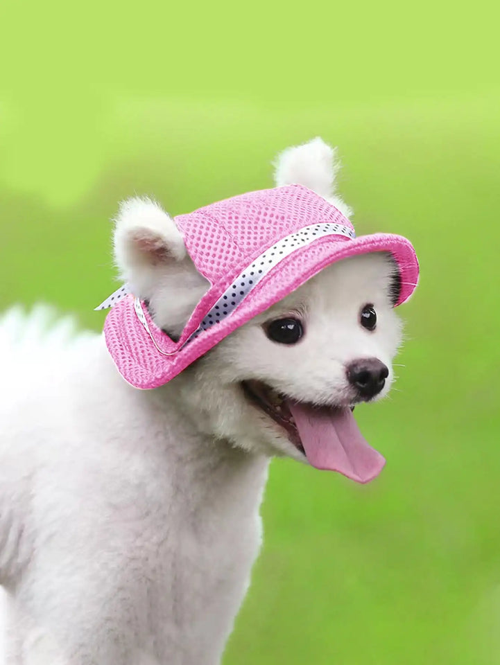UV resistant adjustable pet sun hat - comfortable knit, suitable for small and medium-sized dogs and cats