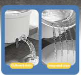 Round Flat Mop Bucket Set with Adjustable Handle–Dirty/Clean Water Separation System, Self-Wringing Spin Mop and Bucket Cleaning