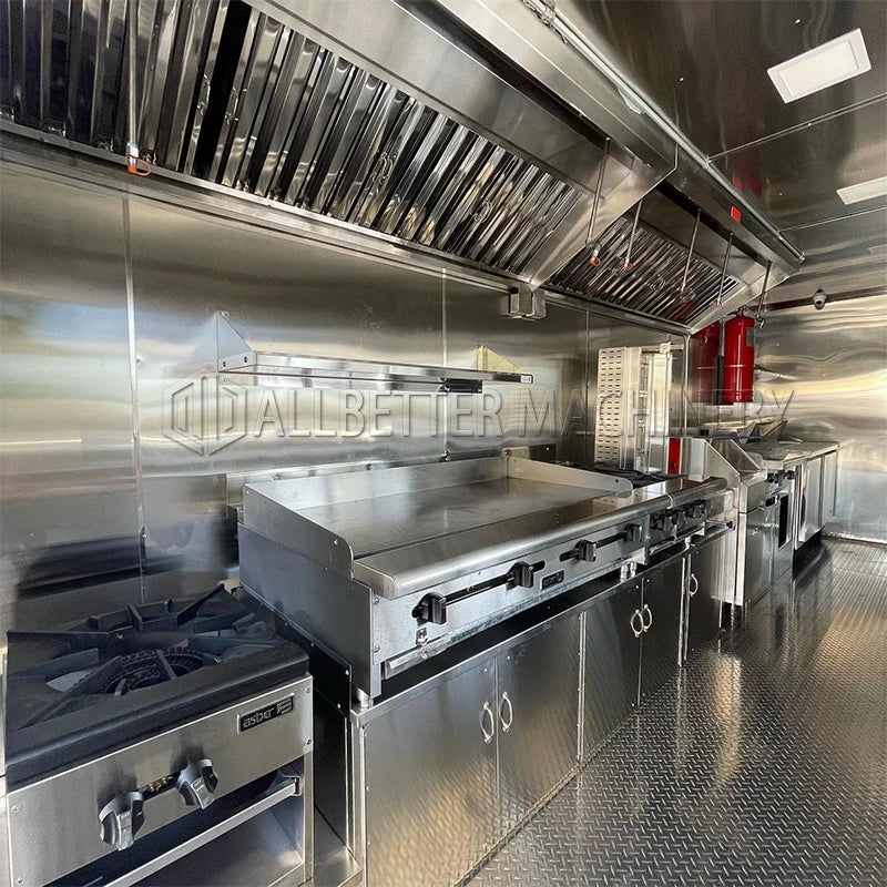 Allbetter Fully Catering Equipped Food Truck Mobile Food Truck Trailer Hot Dog Food Cart USA Customized Food Trailer for Sale