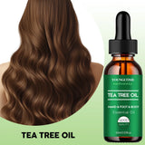 Tea tree essential oil for skin care, massage, shower, diffuser relaxing essential oil for face, body, nails, hair, skin care
