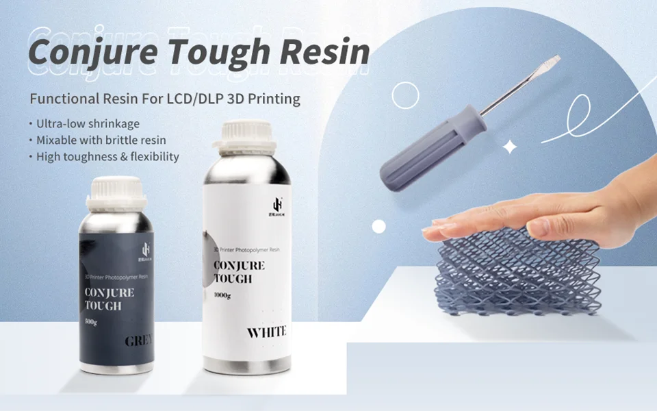 Jamg He Conjure Tough 405nm UV Photopolymer Resin For Elegoo Mars/Anycubic SLA LCD 3D Printer 1000g
