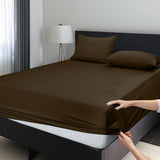 LUX Décor Fitted Sheet Only - Easy to Fit 360 Elastic Microfiber Sheets - 16 Inches Deep Pocket - Wrinkles Fade Resistant