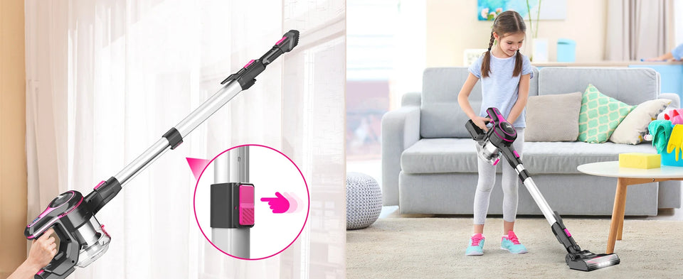 INSE N5T Cordless Vacuum Cleaner, 25Kpa 1.2L Large Dustbin, 6 in 1 Handheld Vacuum for Household Cleaning