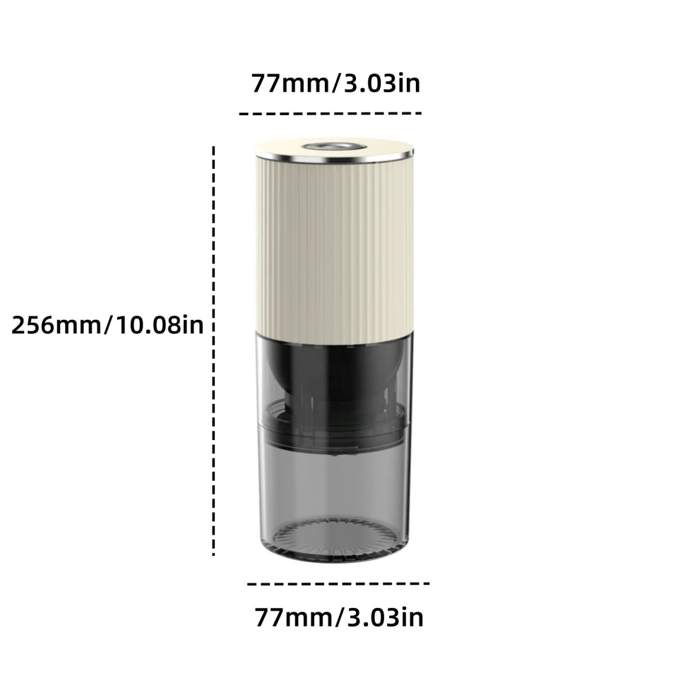 Electric coffee grinder, rechargeable coffee bean grinder with adjustable coarseness, perfect for beverage and kitchen use.