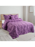 LUX Décor Reversible 5pc Comforter Set, Printed Bedding Set, Microfiber Bed in a Bag, Includes 1 Comforter, 2 Pillow Shams