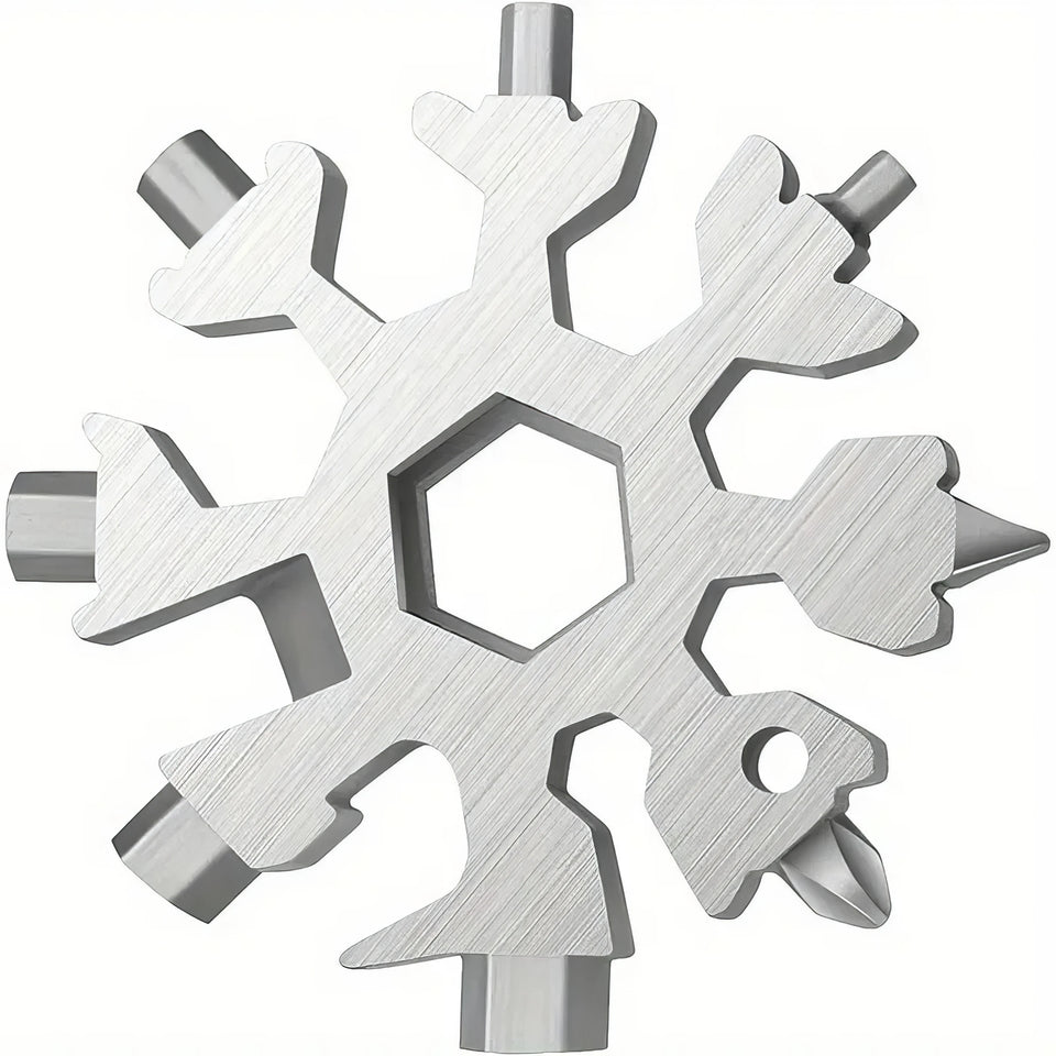 1 Snowflake Multifunctional Tool Silver, Flat Head Screwdriver Kit, Cool Small Tool, Suitable for DIY Enthusiasts, Men's Gift
