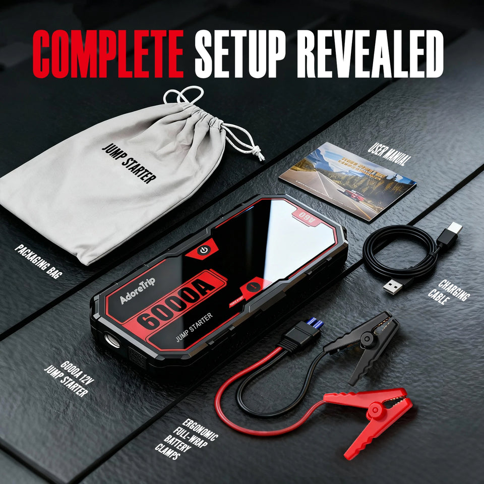 Car 6250A Portable 12V  Jump Starter Power Bank 12V Auto Battery Charger Booster Starting Device For 10.0L GAS/6.5L DIESEL