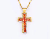 AIBEF New Arrivals Cross Crystal Pendant Necklace Copper Cubic Zircon Choker 6 Colors Choice Religion Jewelry Accessory Gift