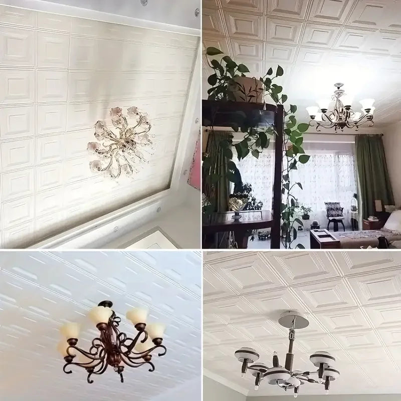 1-10pcs 70x70cm 3D Room Decor Decoration Self-adhesive Wall Stickers Foam Waterproof Anti-collision Wallpaper Ceiling Background