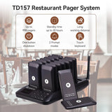 RETEKESS TD157 Restaurant Pager System Pagers 984ft Long Range Beepers for Food Truck Bars  Food Court No Vibration Mode