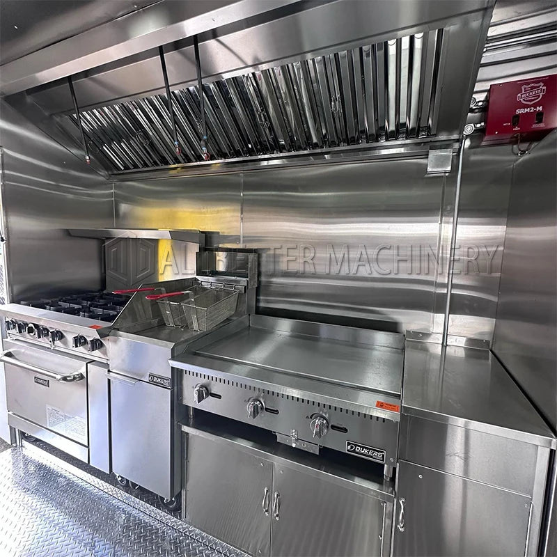 Allbetter Fully Catering Equipped Food Truck Mobile Food Truck Trailer Hot Dog Food Cart USA Customized Food Trailer for Sale