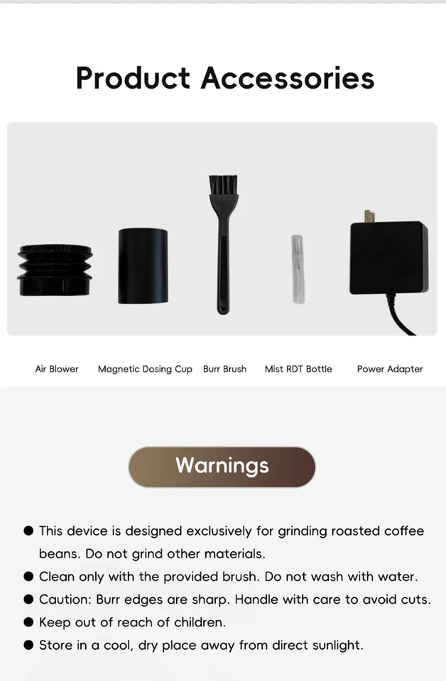 STARSEEKER E55Pro Electric Coffee Grinder 55MM Titanium Cone Burr Stepless Adjustment Espresso Brew Coffee Bean Grinder Black