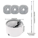 Round Flat Mop Bucket Set with Adjustable Handle–Dirty/Clean Water Separation System, Self-Wringing Spin Mop and Bucket Cleaning