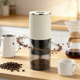 Electric coffee grinder, rechargeable coffee bean grinder with adjustable coarseness, perfect for beverage and kitchen use.