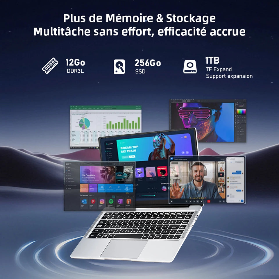 Laptop 15.6 INCH 8 Go RAM Go SSD Celero N N3450 CPU PC Portable student FHD IPS with Wi-FI 5 Bluetooth