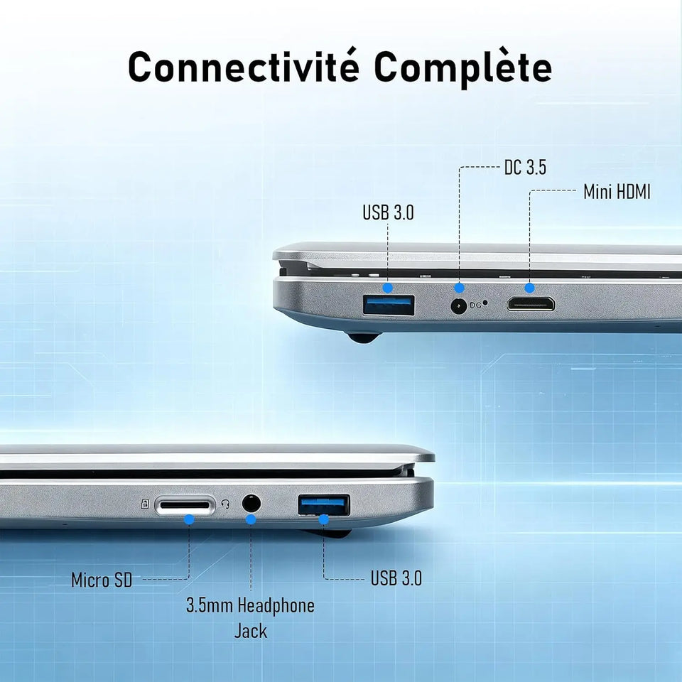Laptop 15.6 INCH 8 Go RAM Go SSD Celero N N3450 CPU PC Portable student FHD IPS with Wi-FI 5 Bluetooth