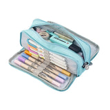 Large Pencil Case Big Capacity Storage Bag, Double-Side Open, Student Stationery, Desk Organizer for School Use
