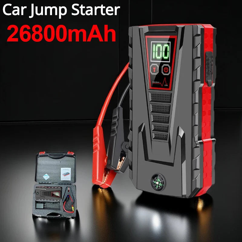 26800mAh Portable Car Jump start Peak 2500A Power Bank charging 12V Auto start Equipment Oil Diesel Car Emergency Battery