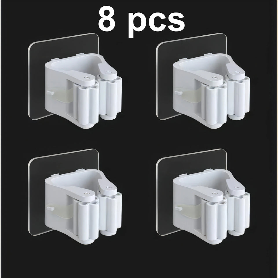 4/8/12 Mop Racks with No Drilling, Space Saving Design, Minimalist Style, Suitable for Bedrooms, Gardens, and Bathrooms