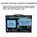 UPSIREN MD-1 ITX computer case，Support SFX power supply/ITX motherboard/graphics card（L） ≤380mm/Side-transparent portable case