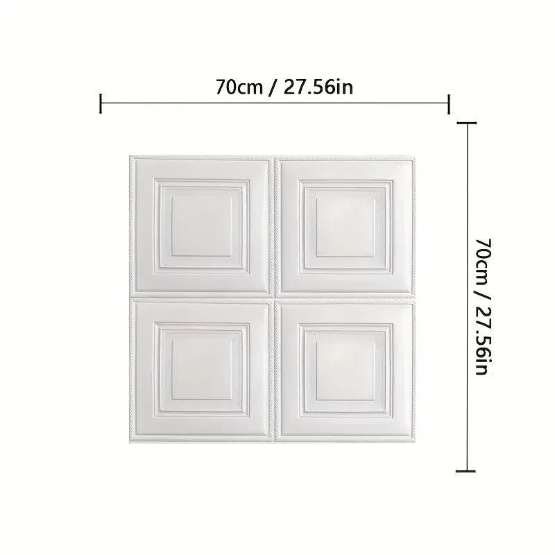 1-10pcs 70x70cm 3D Room Decor Decoration Self-adhesive Wall Stickers Foam Waterproof Anti-collision Wallpaper Ceiling Background