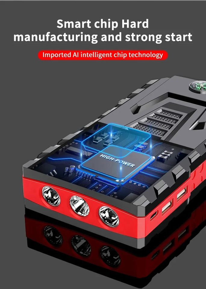 26800mAh Portable Car Jump start Peak 2500A Power Bank charging 12V Auto start Equipment Oil Diesel Car Emergency Battery