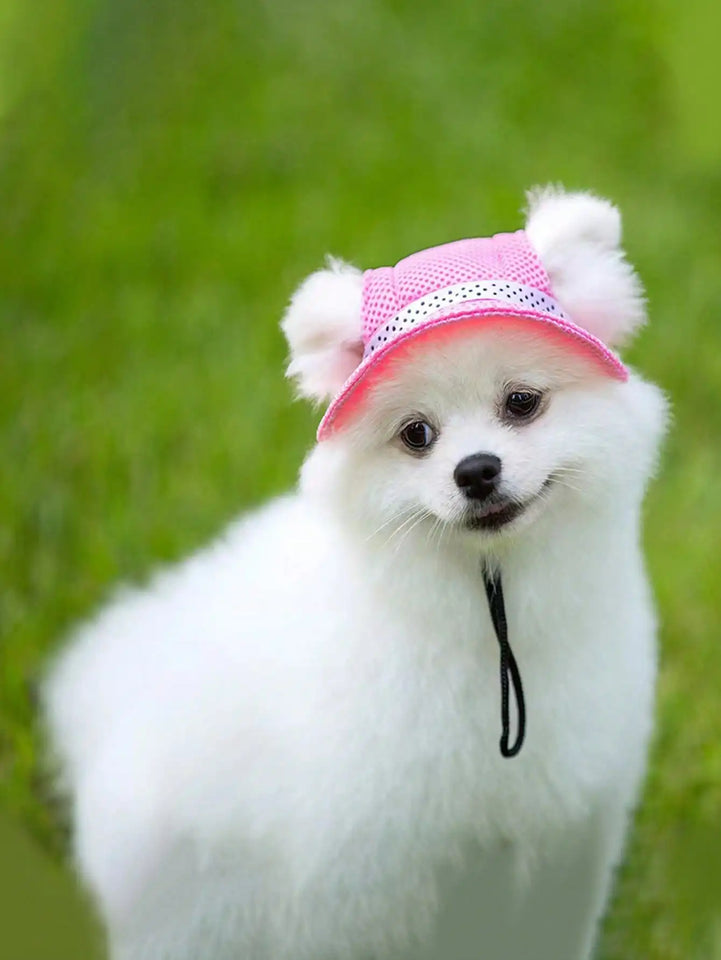UV resistant adjustable pet sun hat - comfortable knit, suitable for small and medium-sized dogs and cats