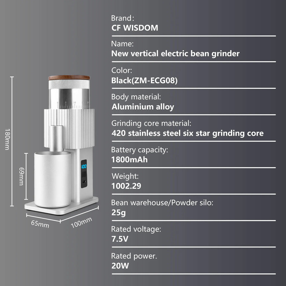 Coffee Grinder Electric Coffee Grinder Portable Coffee Bean Grinder USB Rechargeable Burr Mill  Home Kitchen Christmas Gift