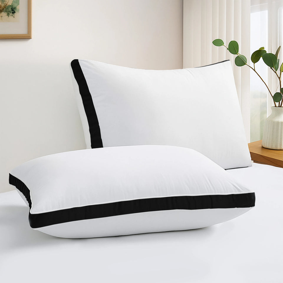 Lux Décor Bed Pillows- Set of 2 - Hotel Quality Gusseted Down Alternative Pillows for Back, Stomach or Side Sleepers