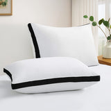 Lux Décor Bed Pillows- Set of 2 - Hotel Quality Gusseted Down Alternative Pillows for Back, Stomach or Side Sleepers