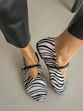 FEDONAS New Arrivals Women's Horsehair Shoes Mixed Zebra Stripes Fashion Simple Flats Heels Daily Comfort Casual Shoes Loafers