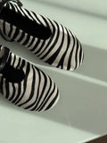 FEDONAS New Arrivals Women's Horsehair Shoes Mixed Zebra Stripes Fashion Simple Flats Heels Daily Comfort Casual Shoes Loafers