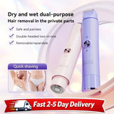 2 in 1 Electric Hair Trimmer for Women Dual Head USB Charging Cordless Wet Dry Body Facial Bikini Shaver Portable