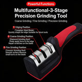 Kitchen 3 Stage Portable Knife Sharpening Tool, Anti-Slip Base,Easy To Repair,Restore and Polish Blades