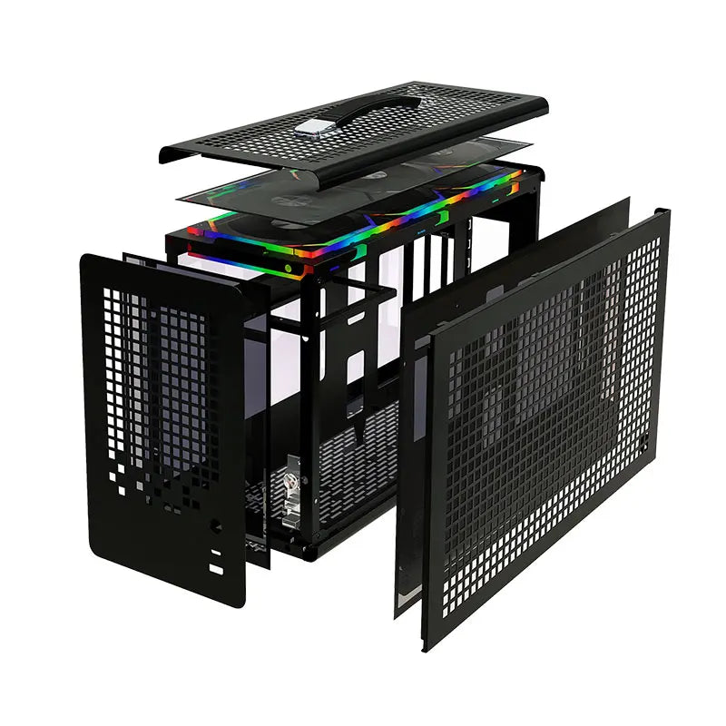 UPSIREN MD-1 ITX computer case，Support SFX power supply/ITX motherboard/graphics card（L） ≤380mm/Side-transparent portable case