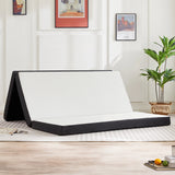 JHK 3-4Inch Soft Mattress Tri-Fold Memory Foam Mattress with Collapsible and Washable Cover Portable Floor Bed for Travel Yoga