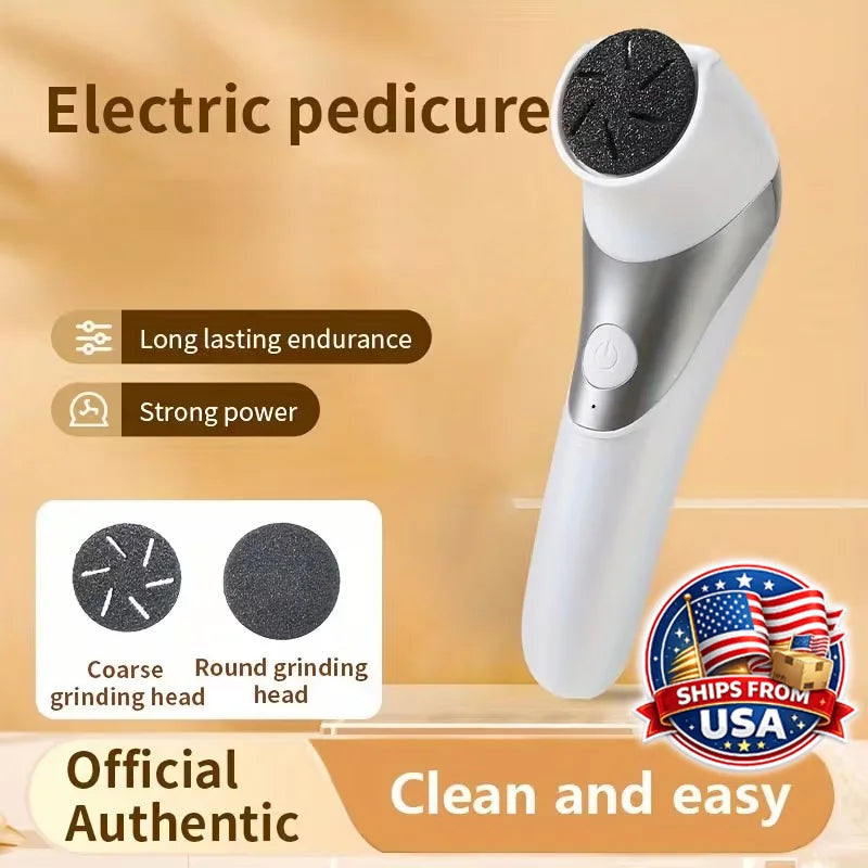 Electric Foot Grinder Rechargeable Callus Remover 2 Speed USB Pedicure Device for Thick Hard Dry Skin Heels Care