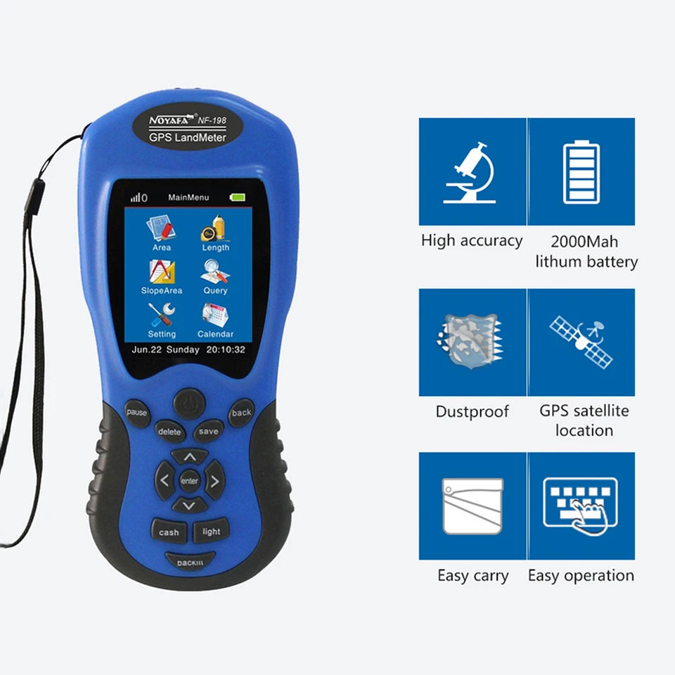NOYAFA NF-198 GPS Mu Meter Survey Equipment Land Meter Device for Farm Land Surveying And Mapping Area Measurement Tool