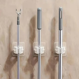 4/8/12 Mop Racks with No Drilling, Space Saving Design, Minimalist Style, Suitable for Bedrooms, Gardens, and Bathrooms