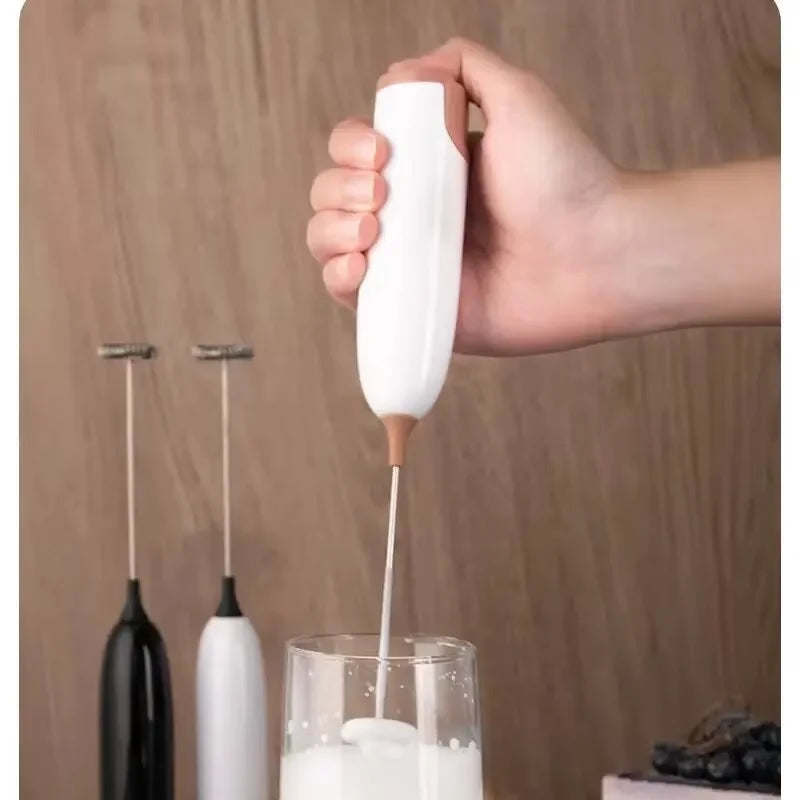 Electric Milk Frother Handheld Coffee Foam Maker 12000RPM Stainless Steel Whisk Portable Easy Clean Battery Operated