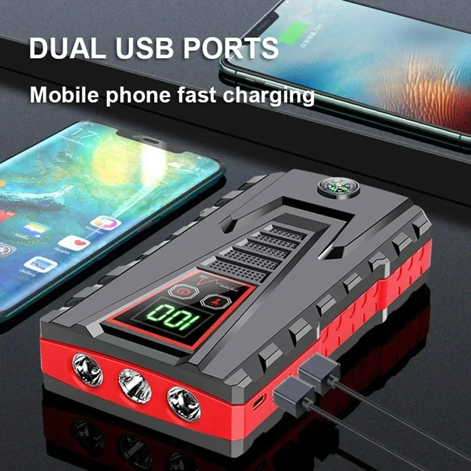 26800mAh Portable Car Jump start Peak 2500A Power Bank charging 12V Auto start Equipment Oil Diesel Car Emergency Battery