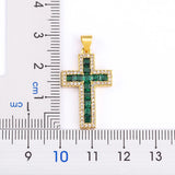 AIBEF New Arrivals Cross Crystal Pendant Necklace Copper Cubic Zircon Choker 6 Colors Choice Religion Jewelry Accessory Gift